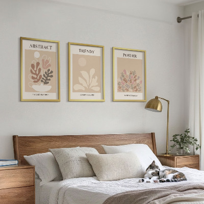 Billedvæg inspiration Plantemotiver beige brun