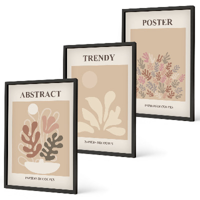 Billedvæg inspiration Plantemotiver beige brun