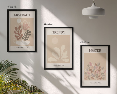 Billedvæg inspiration Plantemotiver beige brun