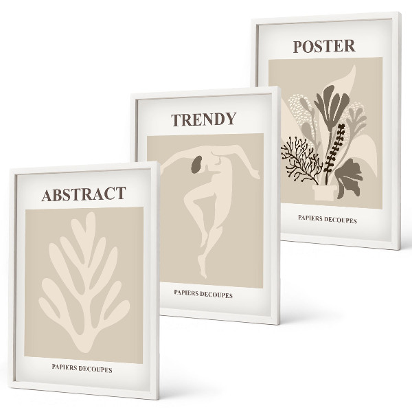 Billedvæg inspiration Blomstermønstre beige brun