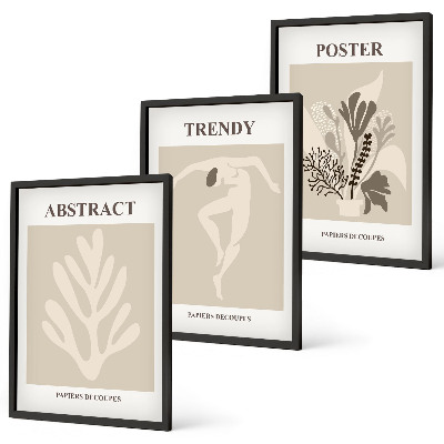 Billedvæg inspiration Blomstermønstre beige brun