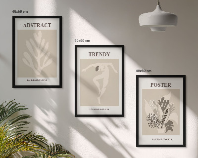 Billedvæg inspiration Blomstermønstre beige brun