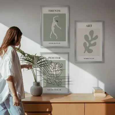 Abstrakte plantefigurer billedvæg til inspiration