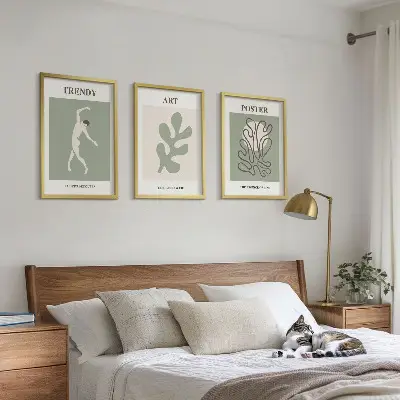 Abstrakte plantefigurer billedvæg til inspiration