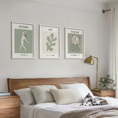 Abstrakte plantefigurer billedvæg til inspiration