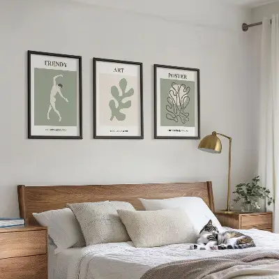 Abstrakte plantefigurer billedvæg til inspiration