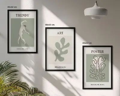 Abstrakte plantefigurer billedvæg til inspiration