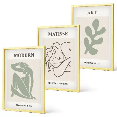 Billedsæt til soveværelset med stilfuldt design af plantefigurer