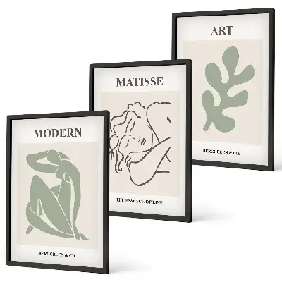 Billedsæt til soveværelset med stilfuldt design af plantefigurer