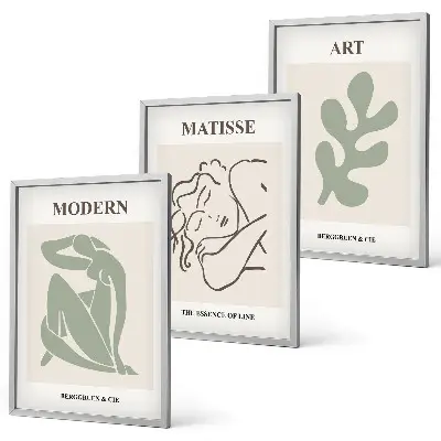 Billedsæt til soveværelset med stilfuldt design af plantefigurer