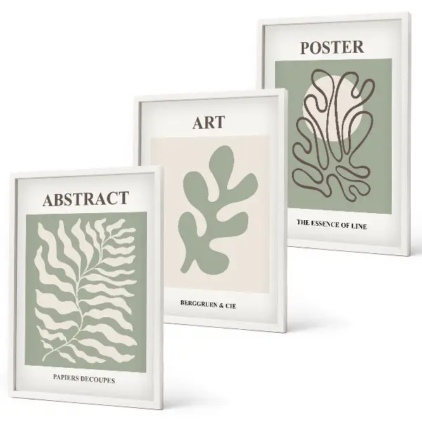 Matisse plakater med plantemønstre triptykon med ramme