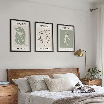 Billedsæt til soveværelset Stilfulde minimalistiske figurer