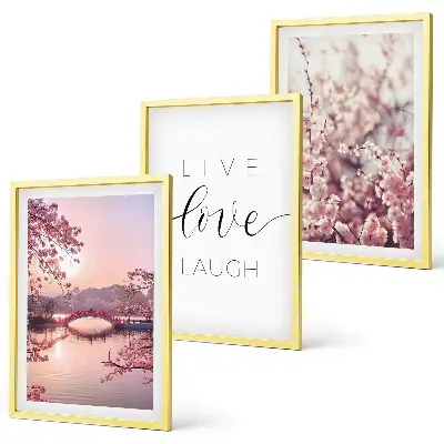 Triptykon med motiv af indskrift på blomsterbroen indrammet billede