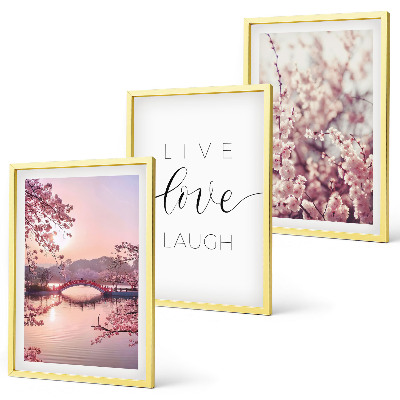 Triptykon billeder med ramme Motiv af indskrift på blomsterbroen