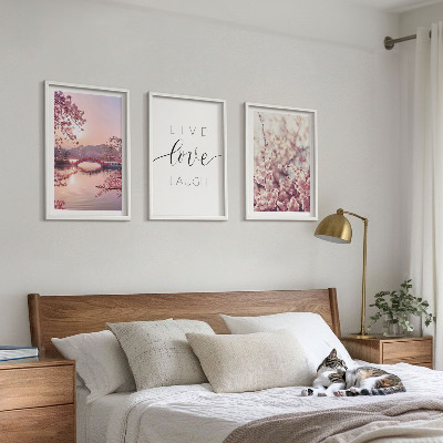 Triptykon billeder med ramme Motiv af indskrift på blomsterbroen