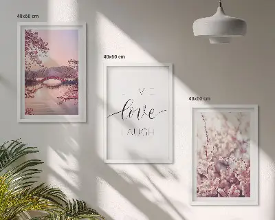Triptykon med motiv af indskrift på blomsterbroen indrammet billede