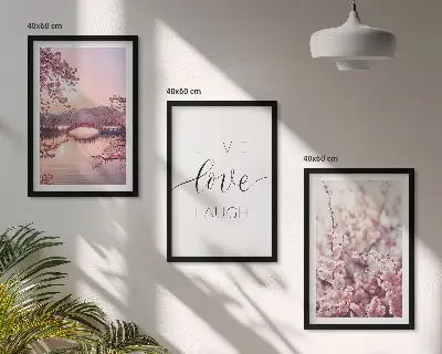 Triptykon med motiv af indskrift på blomsterbroen indrammet billede