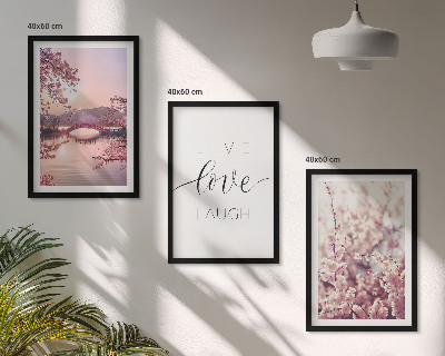 Triptykon billeder med ramme Motiv af indskrift på blomsterbroen