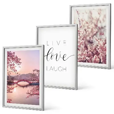 Triptykon med motiv af indskrift på blomsterbroen indrammet billede