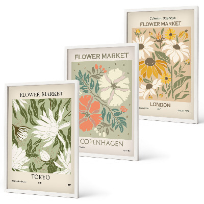 Billedsæt til soveværelset Blomstermotiver fra byer rundt om i verden