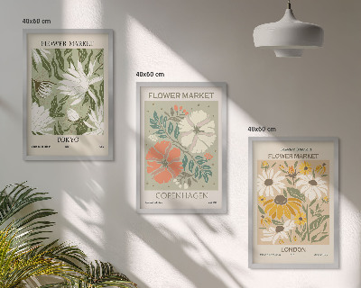 Billedsæt til soveværelset Blomstermotiver fra byer rundt om i verden