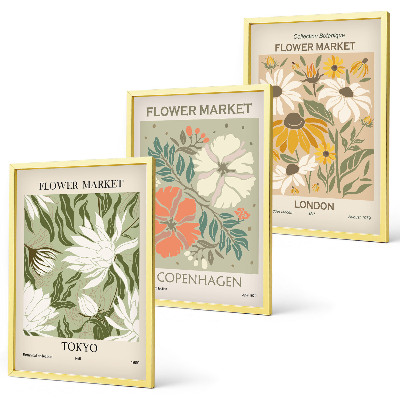 Billedsæt til soveværelset Blomstermotiver fra byer rundt om i verden