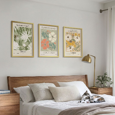 Billedsæt til soveværelset Blomstermotiver fra byer rundt om i verden