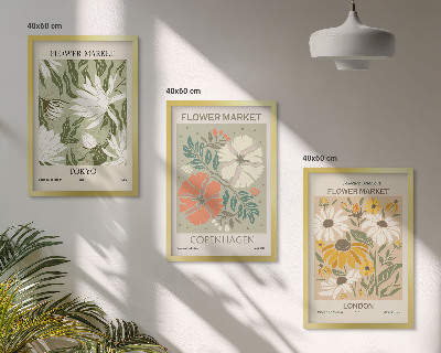 Billedsæt til soveværelset Blomstermotiver fra byer rundt om i verden
