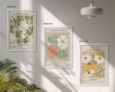 Billedsæt til soveværelset Blomstermotiver fra byer rundt om i verden