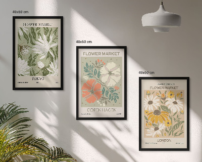 Billedsæt til soveværelset Blomstermotiver fra byer rundt om i verden