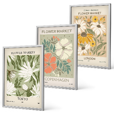 Billedsæt til soveværelset Blomstermotiver fra byer rundt om i verden