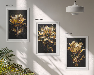 Billedvæg inspiration Gule blomster på en mørk baggrund