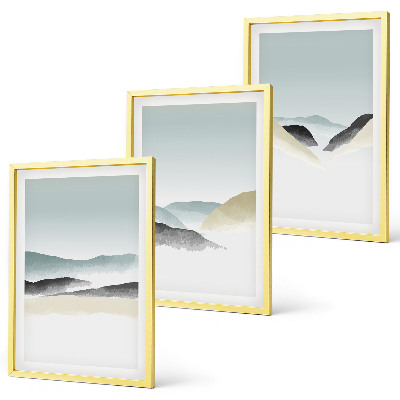 Billedsæt til soveværelset Minimalistiske pastelbjerge