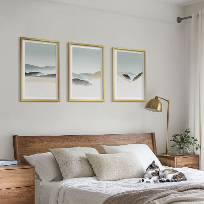 Billedsæt til soveværelset Minimalistiske pastelbjerge