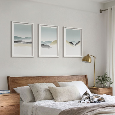 Billedsæt til soveværelset Minimalistiske pastelbjerge