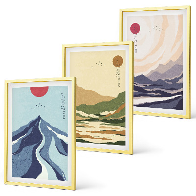 Billedvæg inspiration Pastelbjerge i japansk stil
