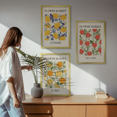 Billedsæt til soveværelset Blomsterplakater i byer
