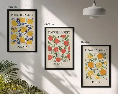 Blomsterplakater til soveværelset billedsæt med bymotiver