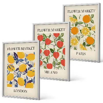 Blomsterplakater til soveværelset billedsæt med bymotiver