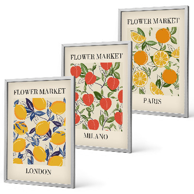 Billedsæt til soveværelset Blomsterplakater i byer