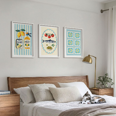 Billedvæg inspiration Illustrationer af køkken i middelhavsstil