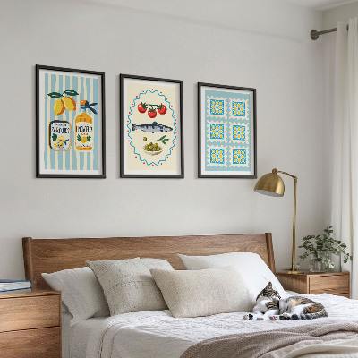 Billedvæg inspiration Illustrationer af køkken i middelhavsstil
