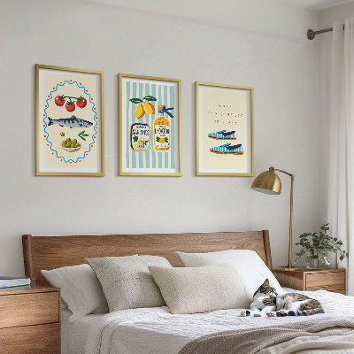 Triptykon billeder med ramme Billeder af livsstil med italienske smagsoplevelser