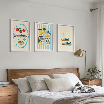 Triptykon billeder med ramme Billeder af livsstil med italienske smagsoplevelser