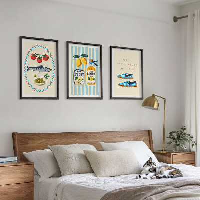 Triptykon billeder med ramme Billeder af livsstil med italienske smagsoplevelser