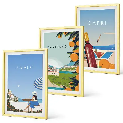 Billedvæg med inspiration fra Amalfi, Positano og Capri