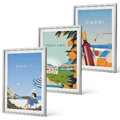 Billedvæg med inspiration fra Amalfi, Positano og Capri