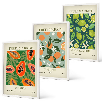 Billedvæg inspiration Frugt vintage plakater