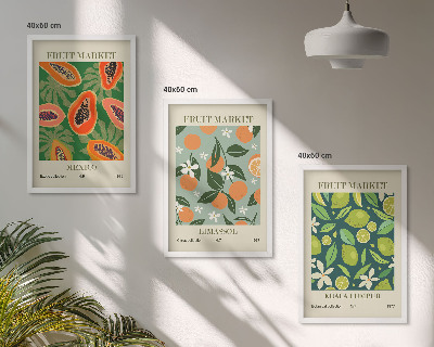 Billedvæg inspiration Frugt vintage plakater