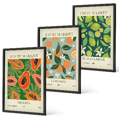 Billedvæg inspiration Frugt vintage plakater